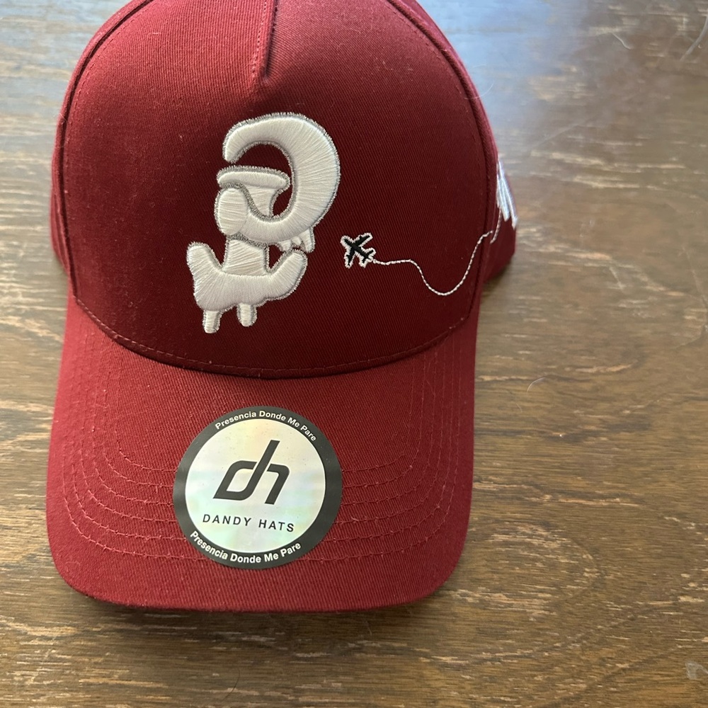 Maroon Cap with White Embroidery